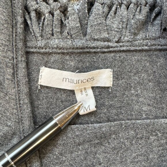 Maurices Gray Sleeveless Tank Top Racerback Crochet-look Lace Back Womens Size M - Picture 8 of 14